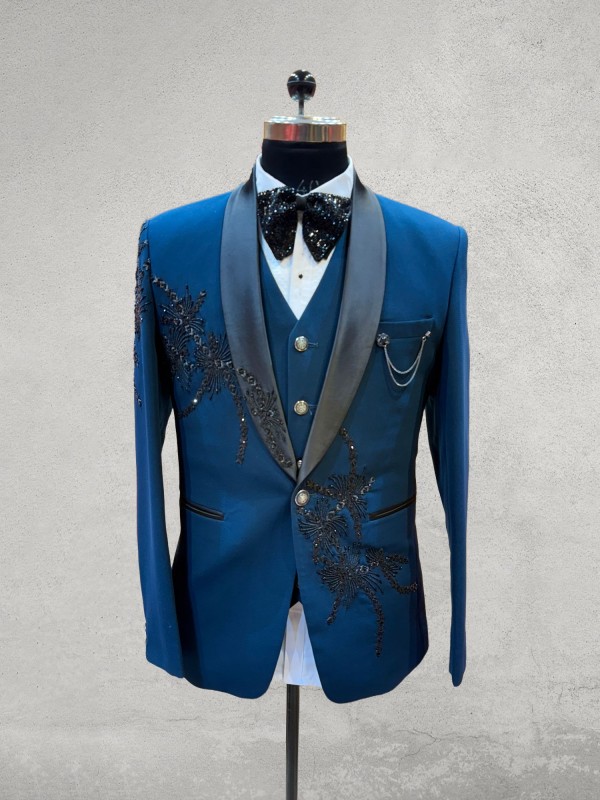Teal blue designer tuxedo